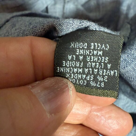 Anthropologie Fei Chambray Ruffle Belted Mini Dress Womens Size XL Modern - Picture 8 of 9